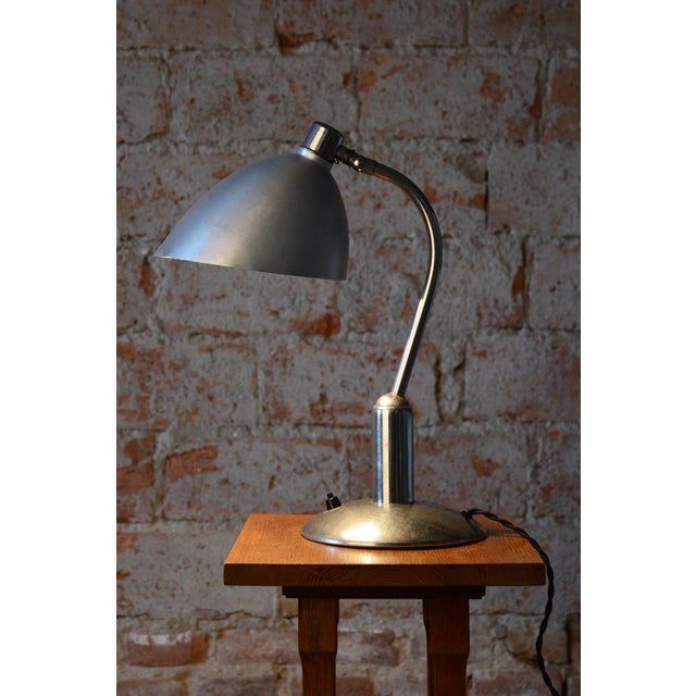 Bauhaus Table Lamp in Chrome and Aluminium from Franta Anýž, Czech, 1930s For Sale - Image 9 of 11