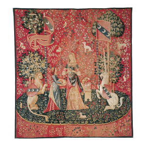 La Dame a La Licorne 'L'Odorat' Silkscreen Tapestry - 229 X 203 Cm (7'6" X 6'8") - Requires Rod Size 5