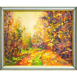 Autumn in the Forest.Modern Original Painting. For Sale