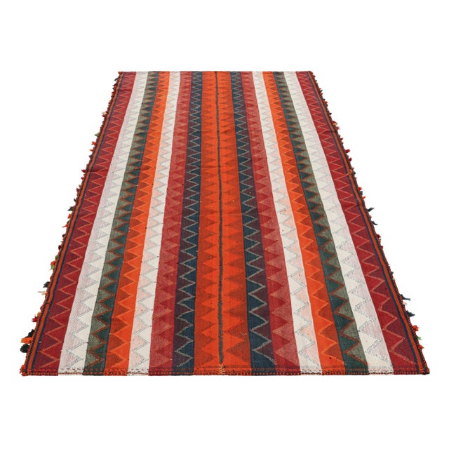 1950s Vintage Jajim Qashqai Persian Kilim in Vibrant Polychromatic Tones - Rug & Kilim For Sale - Image 5 of 7