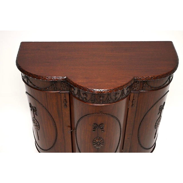 Wood Antique Georgian Adam Style Bow Front Cabinet, 1790 For Sale - Image 7 of 11