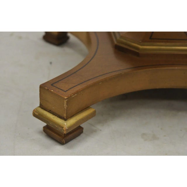 Vintage Low Marble Top Empire Style Pedestal Side Tables by Imperial - a Pair For Sale - Image 9 of 13