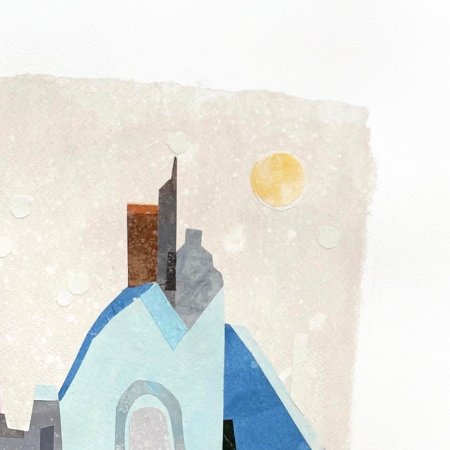 Abstract Townhouses - Original House-Themed Mixed Media Paper Collage by Maria C Bernhardsson For Sale - Image 3 of 6