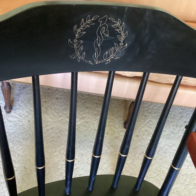 1980s American Traditional Vtg. Umkc Medical School Solid Wood Captains Chair For Sale - Image 9 of 9