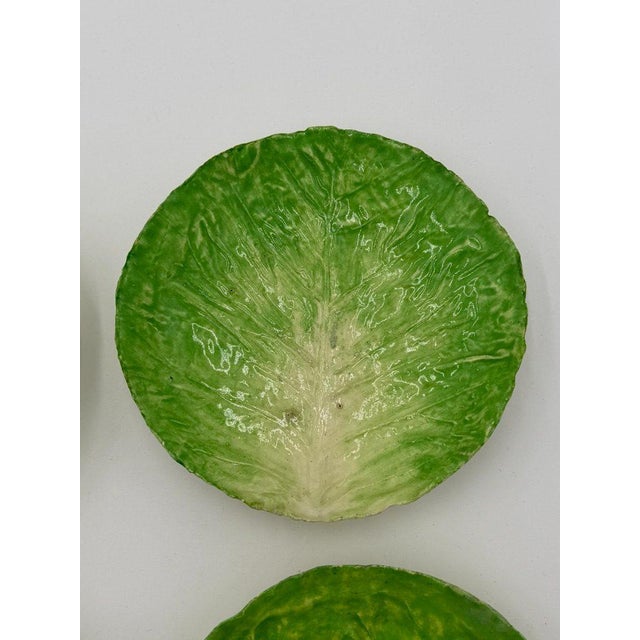 Late 19th Century Late 19th Century Eb Napoli Italian Majolica Lettuceware Plates - Set of Four For Sale - Image 5 of 16