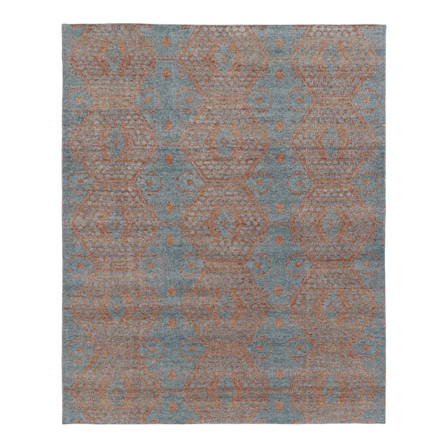 Contemporary Geometric Honeycomb Wool Rug by Rug & Kilim, India For Sale
