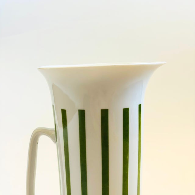 Ceramic MCM LaGardo Tackett Green Striped Porcelain Pitcher - Schmid International Porcelain For Sale - Image 7 of 13