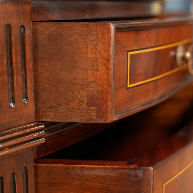 Green Leather Oval Partners Desk For Sale - Image 12 of 14