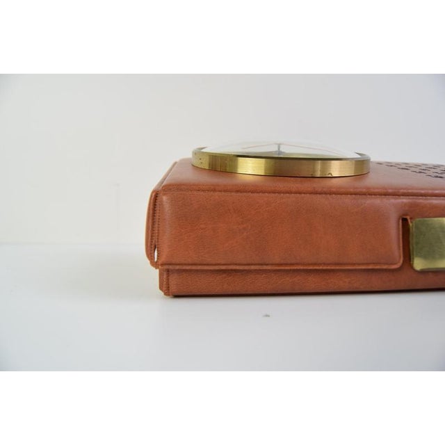 Gold Vintage Clock and Calendar and Box, 1970. For Sale - Image 8 of 13