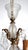 1930s Antique French Brass and Glass Five-Light Chandelier, 1930s For Sale - Image 5 of 14