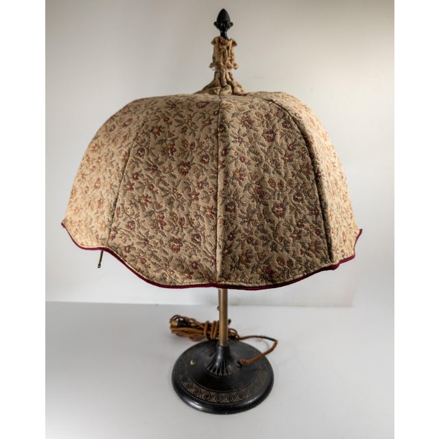 Tan 19th Century Victorian Decorative Umbrella Table Lamp by r.b. & Co. For Sale - Image 8 of 12