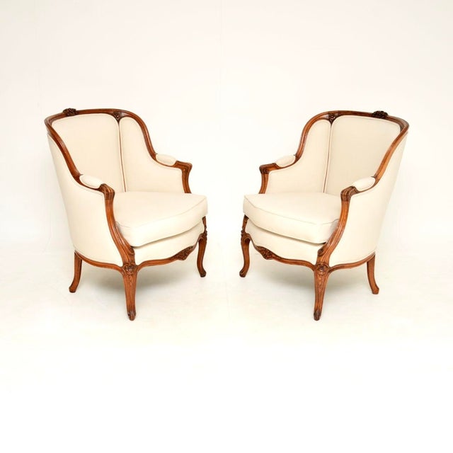 Vintage French Walnut Armchairs, 1920, Set of 2 For Sale - Image 3 of 14