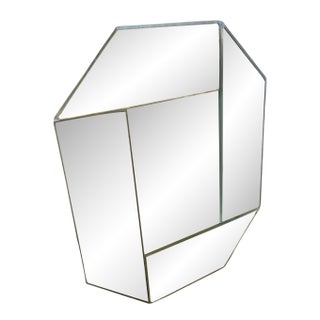 1970s Mid-Century Modern Mirror and Glass Italian Octagonal Picture Frame For Sale