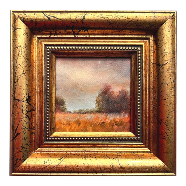 Realism Framed Moody Painting Original Landscape by Valeriya Serova For Sale