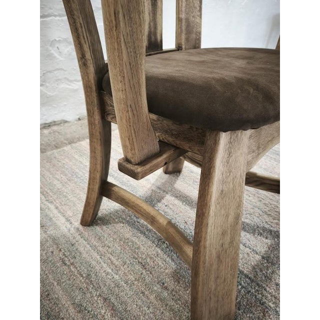Dutch Brutalist Oak Armchair with Leather Seat, 1970s For Sale - Image 14 of 16
