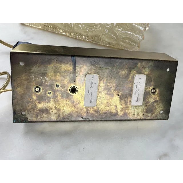 Glass and Brass Wall Lamp by Carl Faggerlund for Orrefors / Lyfa, Denmark, 1970s For Sale - Image 9 of 13