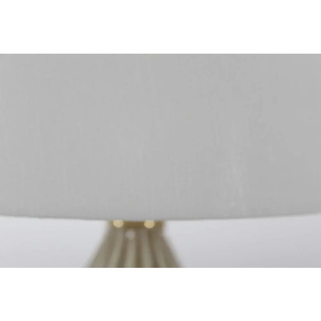 Modern Danish Pumpkin Shape with Creme Coloured Glaze Ceramic Table Lamp by Laurine, 1960s For Sale - Image 9 of 12
