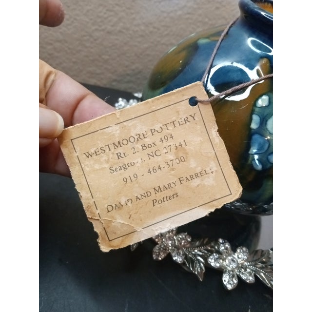Gorgeous Signed David Farrel Westmoore Nc Art Studio Reactive Glaze Depose Vase. For Sale - Image 4 of 7