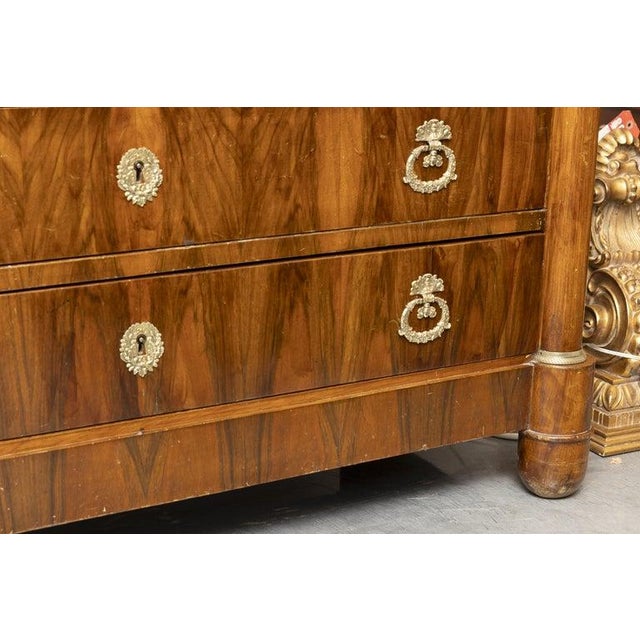 Traditional French Empire Mahogany Commode With Black Marble Top For Sale - Image 3 of 8