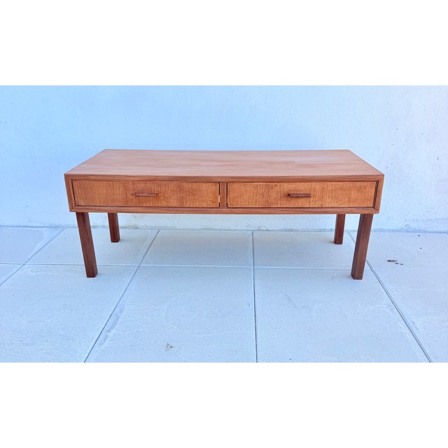 Mid-Century Modern Low Danish TV Stand in Teak, 1960s For Sale - Image 3 of 14