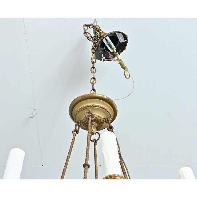 19th Century French Carved and Painted Chandelier For Sale - Image 4 of 16