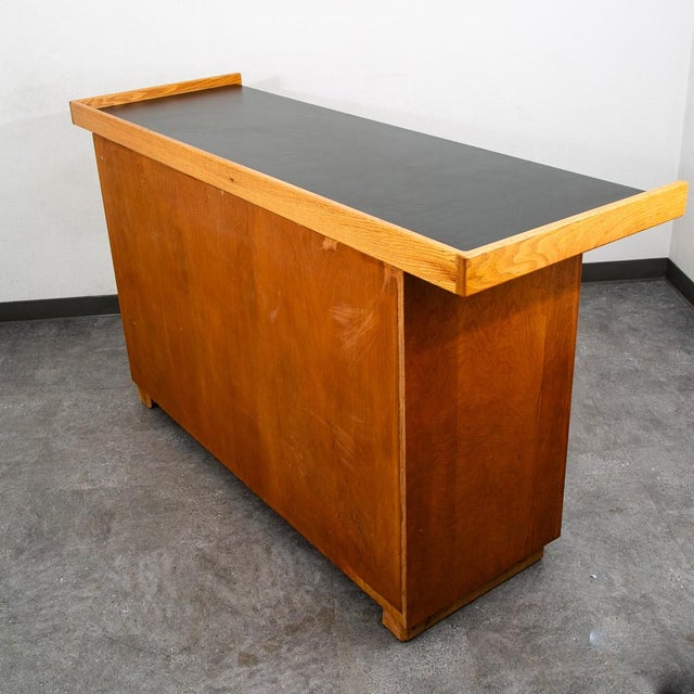 Mid Century Modern Cabinet Custom Bar Liquor White Oak Cabinet Shelves 72" Black For Sale In Sacramento - Image 6 of 12