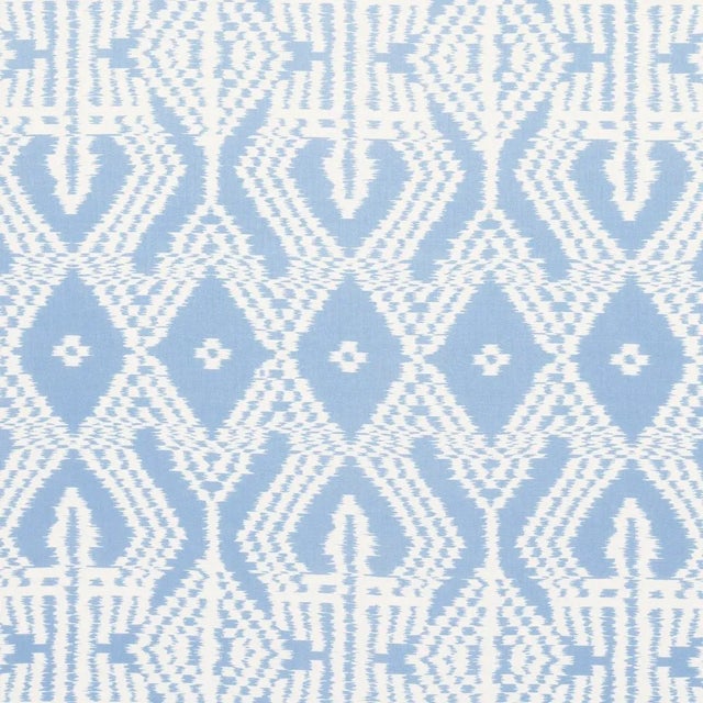 Abstract SAMPLE - Schumacher Asaka Ikat Fabric In Chambray For Sale - Image 3 of 4