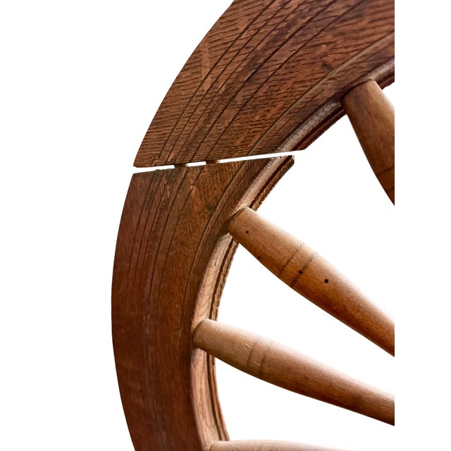 Antique Petite Spinning Wheel-Primitive Farmhouse-Textile-Display-Rustic-Country For Sale - Image 11 of 11