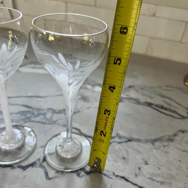 Rosenthal 1980s Beautiful Rosenthal Snowflower Glasses White Confetti Crystal Lot of 2, 2.5 Inch Diameter For Sale - Image 4 of 4