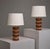 Bernard Rooke, English Mid-Century Modern, Large 'Totem' Form Ceramic Table Lamps, England, 1970s Pair of unique totem...