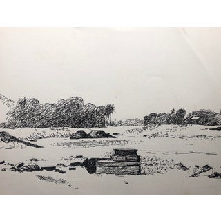1970s Hayward Cirker Caribbean Ink Drawing For Sale