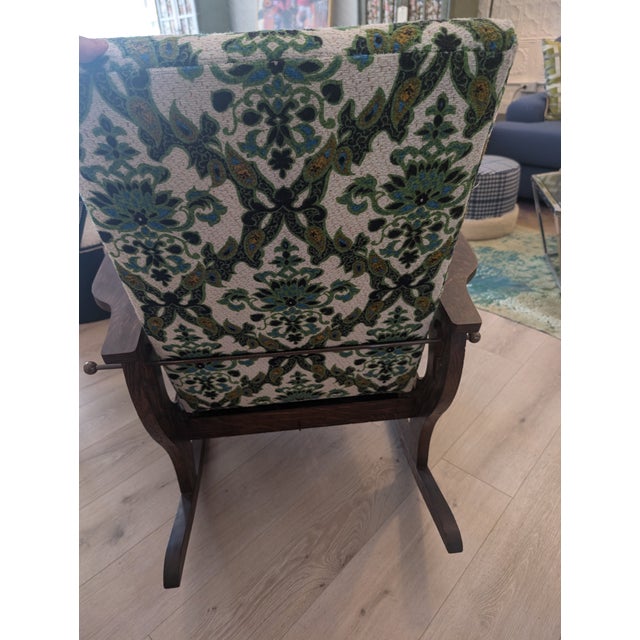 1920s Vintage Wood Rocker Recliner For Sale - Image 4 of 7