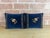 French Pair of French Sapphire Velvet Pillows With 19th Century Gold Metallic Appliques For Sale - Image 3 of 11
