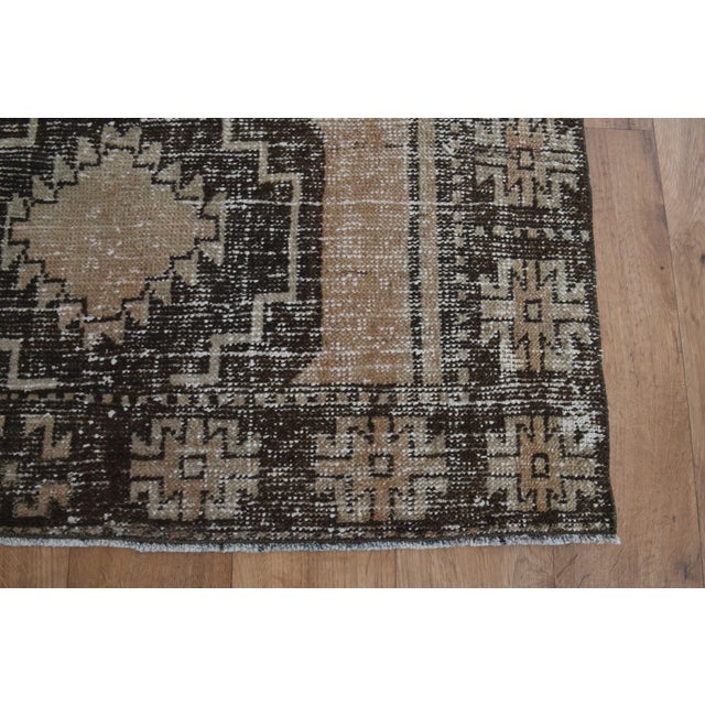 Textile 1970s Vintage Handmade Wool Cotton Beige Runner Rug For Sale - Image 7 of 11