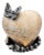 Heart Cremation Urn for Ashes With Butterfly, Small Keepsake Memorial Urn for Human or Pet Ashes, White Gold Decorative Remembrance Urn For Sale
