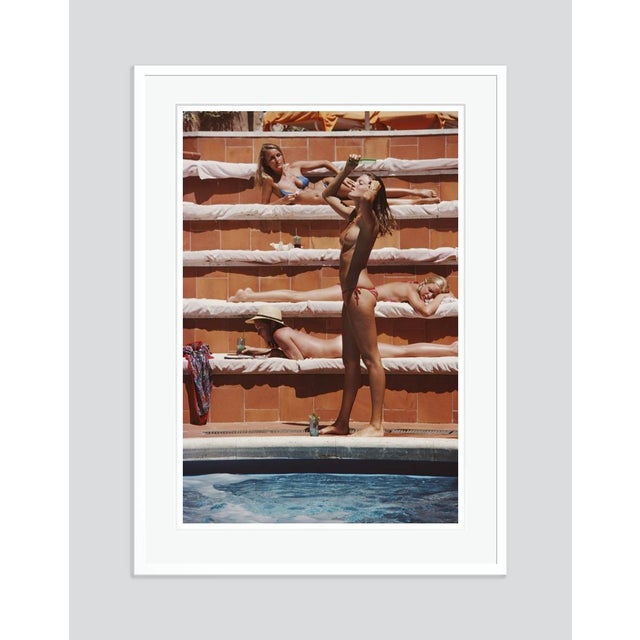 Modern Catherine Wilke 1980 by Slim Aarons Framed C-Print For Sale - Image 3 of 3