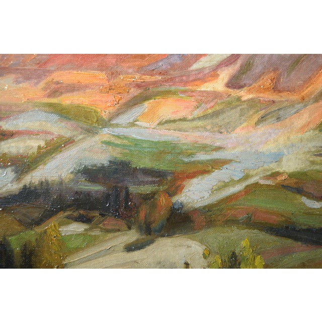 Paul Segieth, Landscape with Alpenglow, 1923, Oil on Canvas, Framed For Sale - Image 12 of 15