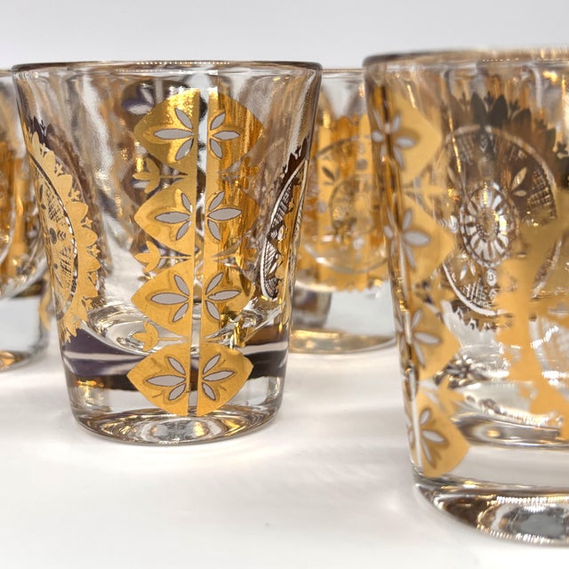 1960s Utd Gold Medallion Shot Glasses - Set of 8 For Sale - Image 9 of 9