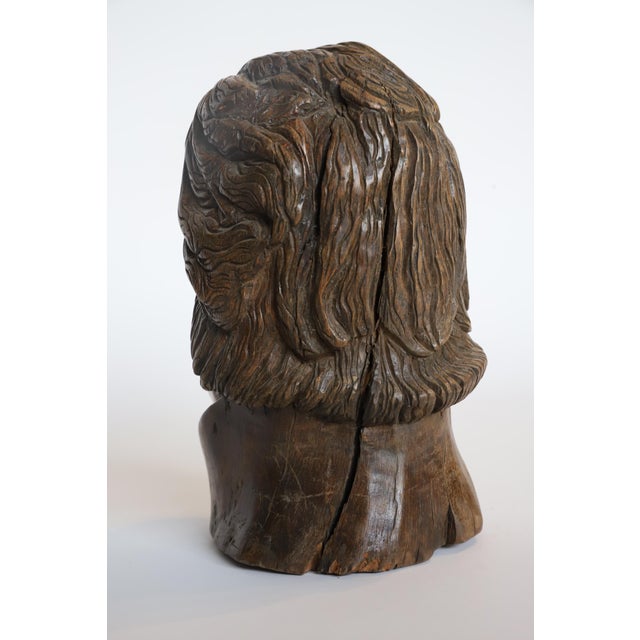 Early 20th Century Hand Carved Wooden Head Scutlpture For Sale - Image 9 of 13