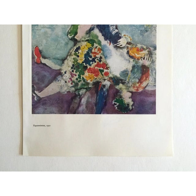 Marc Chagall Vintage 1958 First Edition Lithograph Print " Equestrienne " 1927 For Sale In Kansas City - Image 6 of 13