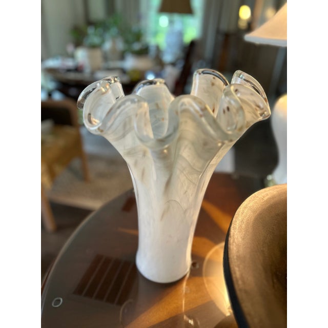 Italian Hand-Blown Art Glass by Tammaro Home, Murano-Style Handkerchief Vase For Sale - Image 9 of 10