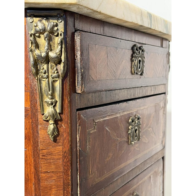 Pair of Mid 19th Century French Style Louis XV Commodes With Marble Tops For Sale - Image 17 of 17