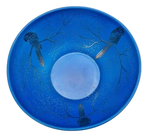 Emilia Castillo for Los Castillo Cobalt Porcelain & Silver Bowl, 1990