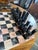 Hand Carved Vintage Chess Set Mexican Aztec Onyx Marble 32 Pieces 16in Square For Sale - Image 4 of 10