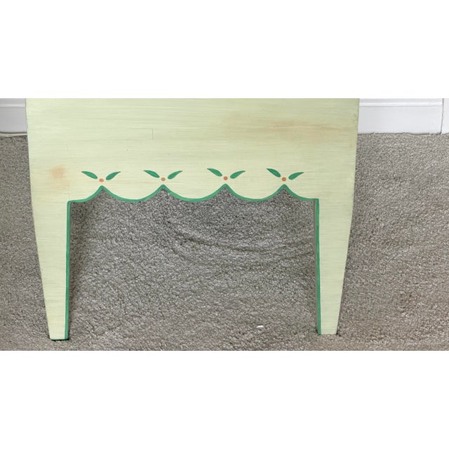 Hand Painted Light Sage Green Bedside Table for Child's Room For Sale - Image 11 of 11