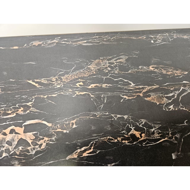 Black Vintage Formica Sideboard with Marble-Effect Top, 1970 For Sale - Image 8 of 18