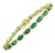 8 Carat Emerald and Diamond Tennis Bracelet 14 Karat Yellow Gold For Sale