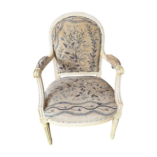 Late 18th Century Late 18th Century Pair of Louis XVI Style Fauteuil Chairs For Sale - Image 5 of 7