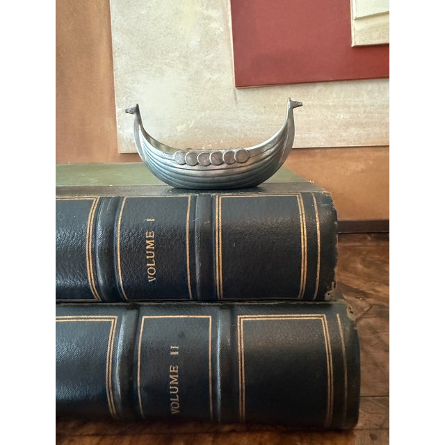 Metal Just Andersen Danish Pewter Viking Ship Dish | Scandinavian Trinket Catchall Desk Decor For Sale - Image 7 of 11