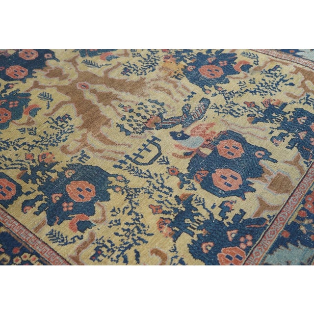 Late 18th Century Antique Senneh -One Of Pair Rug 3'1'' x 4'9'' For Sale - Image 10 of 12